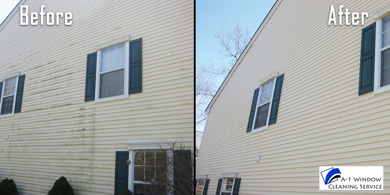 House sidings before and after house washing service